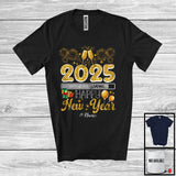 MacnyStore - Personalized Custom Name Loading Happy New Year 2025; Cheerful New Year Fireworks Drinking T-Shirt