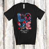 MacnyStore - Personalized Custom Name Love Dispatcher; Proud 4th Of July American Flag; Patriotic Jobs T-Shirt