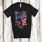 MacnyStore - Personalized Custom Name Love Engineer; Proud 4th Of July American Flag; Patriotic Jobs T-Shirt