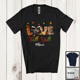 MacnyStore - Personalized Custom Name Love Fall Y'All; Amazing Thanksgiving Autumn Hockey Player; Sport T-Shirt