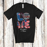MacnyStore - Personalized Custom Name Love Firefighter; Proud 4th Of July American Flag; Patriotic Jobs T-Shirt