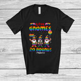MacnyStore - Personalized Custom Name Love Gnomes No Bounds; Lovely LGBTQ Three Gnomes Gay Flag T-Shirt