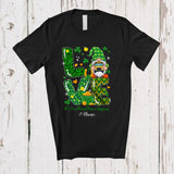 MacnyStore - Personalized Custom Name Love School Bus Driver Squad; Lovely St. Patrick's Day Gnome Leopard T-Shirt
