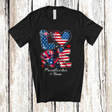 MacnyStore - Personalized Custom Name Love Social Worker; Proud 4th Of July American Flag; Patriotic T-Shirt