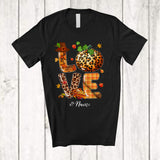 MacnyStore - Personalized Custom Name Love; Amusing Thanksgiving Plaid Leopard Pilgrim Pumpkin Fall; Family T-Shirt