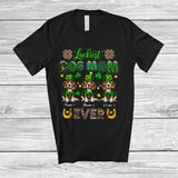 MacnyStore - Personalized Custom Name Luckiest Dog Mom Ever; Lovely St. Patrick's Day Three Beagle Owner T-Shirt