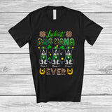 MacnyStore - Personalized Custom Name Luckiest Dog Nana Ever; Lovely St. Patrick's Day Three Border Collie T-Shirt