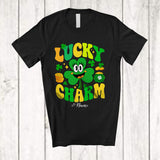 MacnyStore - Personalized Custom Name Lucky Charm; Adorable St. Patrick's Day Irish Shamrock; Family T-Shirt