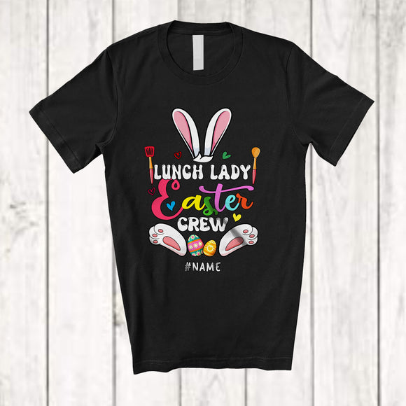 MacnyStore - Personalized Custom Name Lunch Lady Easter Crew; Adorable Easter Bunny Ears; Family T-Shirt