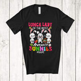 MacnyStore - Personalized Custom Name Lunch Lady Of The Most Awesome Bunnies; Lovely Easter 3 Bunnies Eggs T-Shirt
