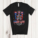 MacnyStore - Personalized Custom Name Lunch Lady Squad; Proud 4th Of July Three Lunch Lady Tools; Patriotic T-Shirt