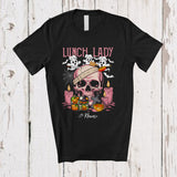 MacnyStore - Personalized Custom Name Lunch Lady; Awesome Halloween Boo Ghost Skull; Proud Jobs T-Shirt