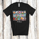 MacnyStore - Personalized Custom Name Lunch Lady; Awesome Lunch Lady Floral Back To School T-Shirt