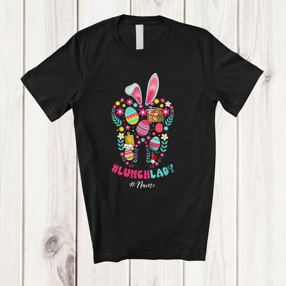 MacnyStore - Personalized Custom Name Lunch Lady; Fantastic Easter Egg Shape Bunny; Jobs Family T-Shirt