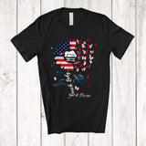 MacnyStore - Personalized Custom Name Lunch Lady; Lovely 4th Of July US Flag Sunflower; Lunch Lady Patriotic T-Shirt