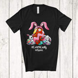 MacnyStore - Personalized Custom Name Lunch Lady; Lovely Easter Bunny With Eggs Basket; Proud Jobs T-Shirt
