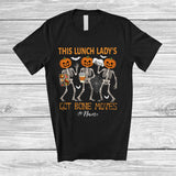 MacnyStore - Personalized Custom Name Lunch Lady's Got Bone Moves; Joyful Halloween Pumpkin Skeletons T-Shirt