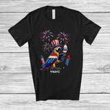 MacnyStore - Personalized Custom Name Macaw Ice Cream; Joyful 4th Of July American Flag; Patriotic T-Shirt