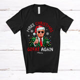 MacnyStore - Personalized Custom Name Make Christmas Great Again; Amusing Santa Trump Back 2024; Family T-Shirt