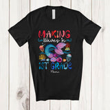 MacnyStore - Personalized Custom Name Making Waves In 1st Grade; Lovely Back To School Girls Mermaid Tail T-Shirt
