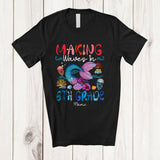 MacnyStore - Personalized Custom Name Making Waves In 6th Grade; Lovely Back To School Girls Mermaid Tail T-Shirt