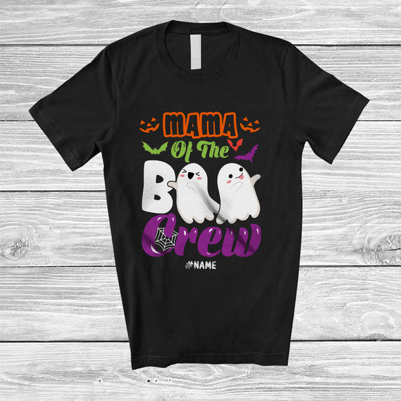 MacnyStore - Personalized Custom Name Mama Of The Boo Crew; Adorable Halloween Boo Ghost; Family T-Shirt