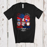 MacnyStore - Personalized Custom Name Medical Assistant Squad; Joyful 4th Of July Three Gnomes; US Flag Heart T-Shirt