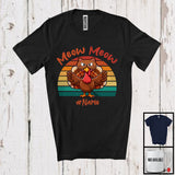 MacnyStore - Personalized Custom Name Meow; Lovely Thanksgiving Cat Cosplay Turkey Fake; Vintage Retro T-Shirt