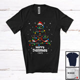 MacnyStore - Personalized Custom Name Merry Ballmas; Joyful Santa Hockey Christmas Tree; Sport Player Team T-Shirt