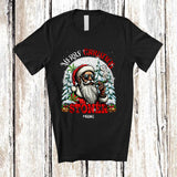 MacnyStore - Personalized Custom Name Merry Christmas Stoner; Humorous Moon Santa Smoking; 420 Smoker T-Shirt