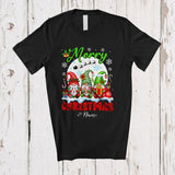 MacnyStore - Personalized Custom Name Merry Christmas; Awesome X-mas Moon Three Gnomes Gnomies T-Shirt