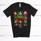 MacnyStore - Personalized Custom Name Merry Christmas; Lovely Collection Gnomes Cocktail; Drinking Drunker T-Shirt
