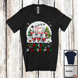 MacnyStore - Personalized Custom Name Merry Christmas; Lovely Three ASL Bunnies; X-mas Moon Sign Language T-Shirt