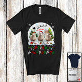 MacnyStore - Personalized Custom Name Merry Christmas; Lovely Three ASL Sheeps; X-mas Moon Sign Language T-Shirt