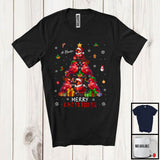 MacnyStore - Personalized Custom Name Merry Christmas; Lovely X-mas Tree Cardinal Snowing; Bird Animal T-Shirt