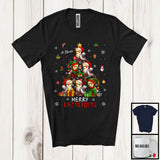 MacnyStore - Personalized Custom Name Merry Christmas; Lovely X-mas Tree Cockatiel Snowing; Bird Animal T-Shirt