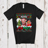 MacnyStore - Personalized Custom Name Merry Pigmas; Amazing Christmas Lights Sweater Pig Santa; Family T-Shirt
