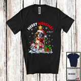 MacnyStore - Personalized Custom Name Merry Woofmas; Lovely Christmas Lights Santa St. Bernard; Snowman T-Shirt