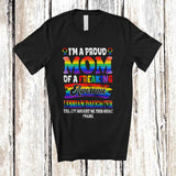 MacnyStore - Personalized Custom Name Mom Of A Freaking Lesbian Daughter; Lovely Mother's Day LGBTQ T-Shirt