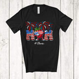 MacnyStore - Personalized Custom Name Mom; Humorous 4th Of July Mother's Day Dabbing Strawberry Fruit T-Shirt