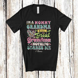 MacnyStore - Personalized Custom Name Mommy Great Grandma Nothing Scares Me; Proud Mother's Day Leopard T-Shirt