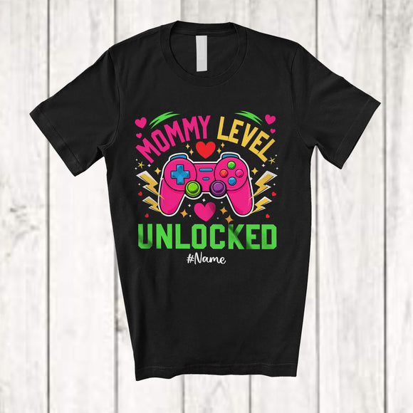 MacnyStore - Personalized Custom Name Mommy Level Unlocked; Joyful Mother's Day Game Controller; Gamer T-Shirt