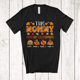 MacnyStore - Personalized Custom Name Mommy Loves Her Cute Pumpkins; Lovely Thanksgiving Fall Leaf Family T-Shirt
