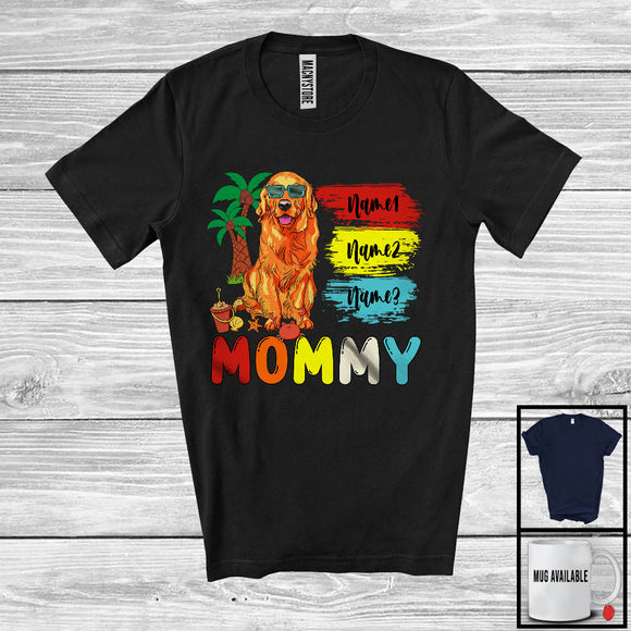 MacnyStore - Personalized Custom Name Mommy, Cute Summer Vacation Golden Retriever Sunglasses, Family T-Shirt