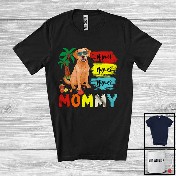 MacnyStore - Personalized Custom Name Mommy, Cute Summer Vacation Labrador Retriever, Family Group T-Shirt