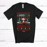 MacnyStore - Personalized Custom Name Moory Christmas; Merry X-mas Sweater Santa Cow Face; Farmer T-Shirt