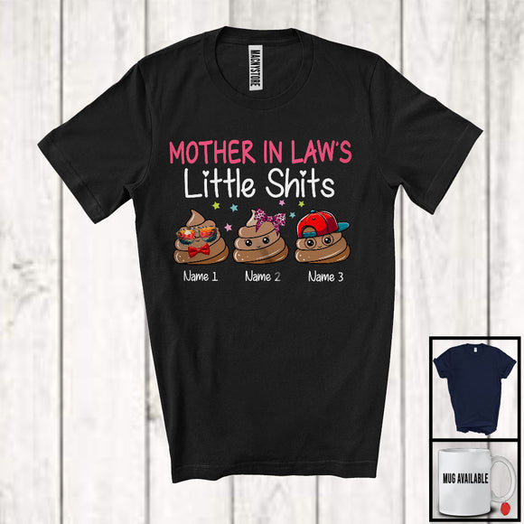 MacnyStore - Personalized Custom Name Mother in law's Little Sh*ts, Humorous Mother's Day Poops, Family Group T-Shirt