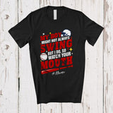 MacnyStore - Personalized Custom Name My Boy Might Not Always Swing; Proud Baseball Player Family T-Shirt