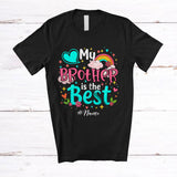 MacnyStore - Personalized Custom Name My Brother is the Best; Wonderful Father's Day Rainbow Hearts; Family T-Shirt