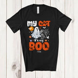 MacnyStore - Personalized Custom Name My Cat It's My Boo; Humorous Halloween Cat Ghost Skeleton T-Shirt